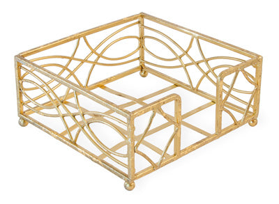 WAVE COCKTAIL NAPKIN CADDY, GOLD