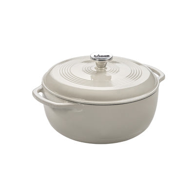 LODGE 6 QT ENAMELED DUTCH OVEN OYSTER