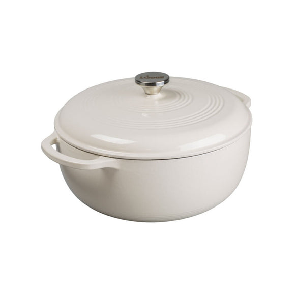 LODGE 7.5 QT ENAMELED DUTCH OVEN, OYSTER