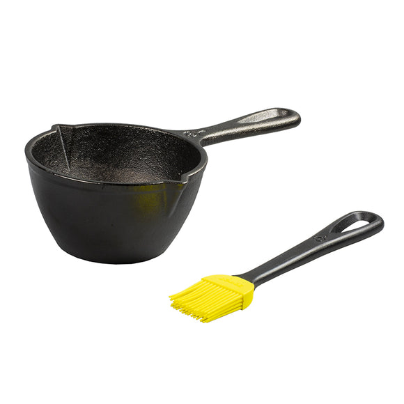 16oz LODGE CAST IRON MELTING POT w/ SILICONE BRUSH