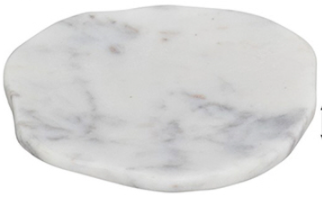 WHITE MARBLE FREE FORM PLATE, MEDIUM