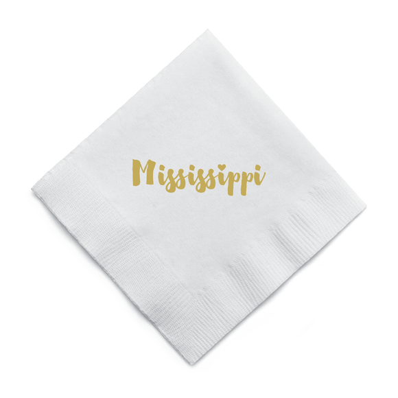 Mississippi Foil Cocktail Napkins