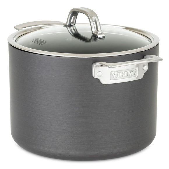 VIKING NON-STICK 8 QT STOCK POT, HARD ANODIZED