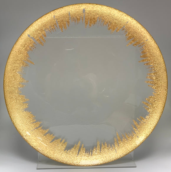 NAPLES GLASS PLATTER, GOLD