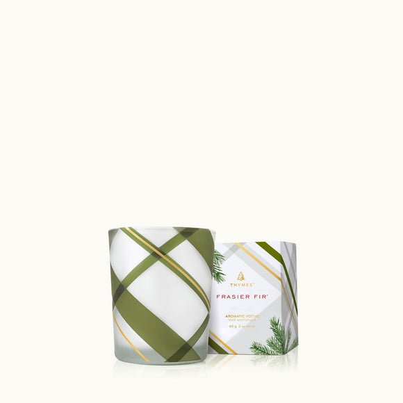 FRASIER FIR PLAID VOTIVE CANDLE