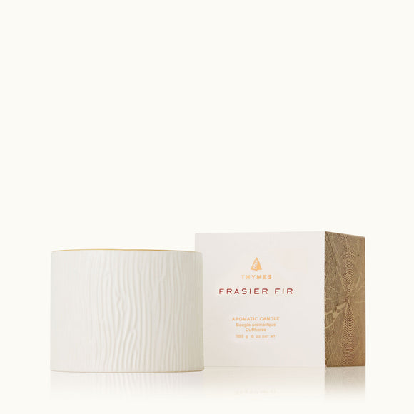 THYMES FRASIER FIR CERAMIC WOOD GRAIN CANDLE, PETITE